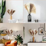Dried Pampas Grass for Boho Decorations 17'', 100Pcs Dried Decorative Flowers