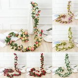 Fake Hanging    Wedding Party 8Ft  Garland Flowers 45 Flower Artificial Decor
