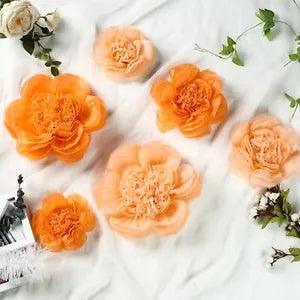 24 pack 7" 9" 11" Peach and Orange Tissue Paper Peony Flowers Sale Home Backdrop