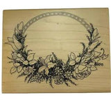 PSX Large Botanical Flower Frame Wreath Lily Tulip Rose Rubber Stamp K-413 1989