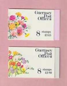 Guernsey Mint Booklet Panes. 1992. Flowers. Carnations & Freesias SB45 & 46.