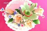 Sugar Gum Peach Roses & Orchid, Carnations Cake Decorating Flowers FREE SHIP