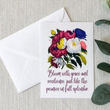 Peonies bouquet of flowers, Peonies quote,Blank Greeting cards,flowers minimalist, inspired by Henry Matisse art,all ocassion note cards.