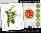 Lily Of The Valley Cross Stitch Kit May Lily - DIY Flower Embroidery Kit