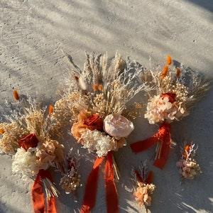 Bridal bouquet/ silk peony / preserved rose / wedding flowers/ terracotta/ ivory/ baby breath, hydrangea/ rust bouquet / buttonhole