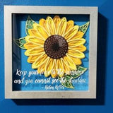 Inspirational Paper Sunflower Shadow Box - Stunning Mother's Day Gift! Mandala sunflower