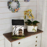 1:12 scale dollhouse potted plant, Phalaenopsis Orchid with yellow flowers in the miniature woodden pot, Orchid for dollhouse