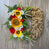 Sunflower Wreath | Farmhouse Wreath | Burlap Wreath | Square Wreath | Spring Wreath | Summer Wreath | Fall Wreath