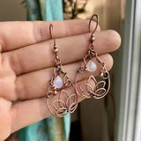 Hollow Drop Earrings Water Drop Lotus Pendant Hook Jewelryr Valentine's Day Gift