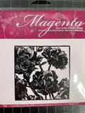 New MAGENTA Rubber Stamp CARNATION FLOWER SQUARE cling free USA ship