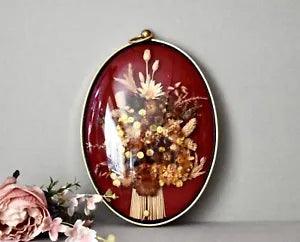 Vintage Herbarium Dried Flowers Gilded Frame Home Decor Vintage Wall Hanging