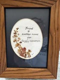 Vintage Framed Dried Pressed Flowers Picture Frame Friend Happiness Wall Art