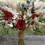Dark Red, Bridal bouquet, bridal accessories, wedding bouquet, wedding flower, bridal flower, boho bridal bouquet, dried bridal bouquet, Red
