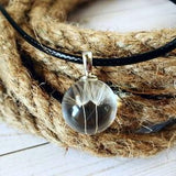 Pressed Seed Necklace, Round Seed Dandelion Wish, Birthday Gift Pressed Flower Jewelry, Dandelion Seed Resin Gift For Mom, Seed Gift For Her