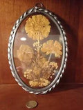 Dried Flowers~Under Glass Oval~Wall Hanging Plaque~LASTING IMPRESSIONS