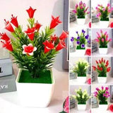 Artificial-Flowers Fake False Plants Flower Garden Home Decor W/ Pot Outdoor