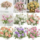 20 HEAD Artificial Silk Peony Fake Flowers Hydrangea Wedding Party Home Decor ?