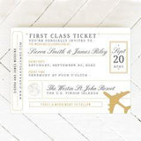 Foil Plane Ticket Wedding Invitations - Bon Voyage Destination Wedding Invitations by Basic Invite Flower Delivery