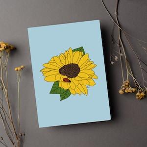 Sunflower and ladybug ?C perfect thank you card, congratulations card, or more