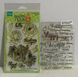 Newton's Nook PEONY BLOOMS Simply Sentimental Words Flowers Rubber Stamps Lot
