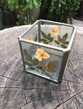????Pressed Yellow Flowers In Glass?? Please Read Description