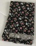 Floral Flowers Carnation Butterfly Ivy Cotton Fabric Pink Blue Black Small Print