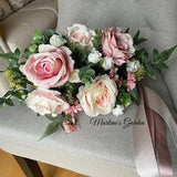 SWEET ROMANCE ROSE Bouquet, Wedding Flowers, Bridal Party Florals, Bridal Flowers, Garden Style Wedding Bouquet, Large Realistic Pink Roses