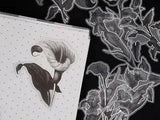 flower sketch vellum sticker | calla lily flower Silver foil black white