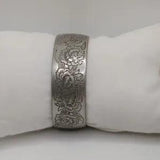 ELEGANT KIRK STIEFF BOLD COUTURE ENGRAVED CARNATION PEWTER 900-1 CUFF BRACELET
