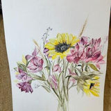floral bouquet 9 x 12in  handpainted watercolor original