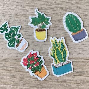 Cute Kawaii Plant Stickers | Die Cut Matte Stickers| Handmade plants decorative stickers | Value set | 5 or 10 pcs