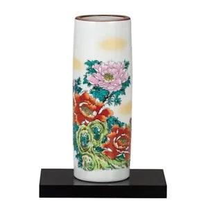 Kutani yaki ware Ceramic Japanese Flower pot Vase Botan peony w/mat Japan