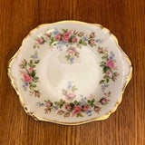 Paragon Moss Rose Square Handled Salad Bowl, Shallow Bowl