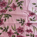 Pink Lily Floral Cotton Fabric 2.4 Yards