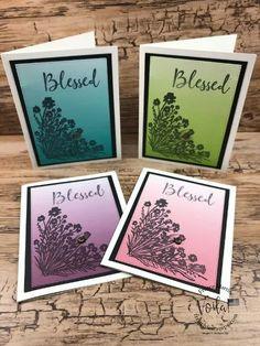 Simple Card With the On So Ombre Paper and Corner Bouquet Stamp Set - Flower Delivery