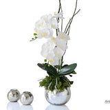 Real touch orchid centerpiece. Lifelike orchids in vase. Luxury artificial orchid arrangement