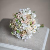 Romantic peach flower bouquet Pastel wedding bouquet Bridal accessories Peony wedding bouquet Bridesmaids bouquet Magaela Ivory wedding