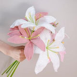 Crochet Lily, Crochet Flowers, Handmade Lily, Knitted Lily, Flower Bouquet, Crochet Bouquet, Christmas Gift, Gift for Her, Set of 2