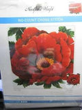 Needleart World- Peony 14 Count Color Print on Aida No Count Cross Stitch New