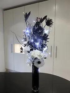 95 cm Dried and Artificial Floral Display in 7 colours includes FREE glass vase