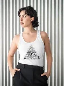 Peony Flowers Geometric Tattoo Tank Women's -Image by Shutterstock