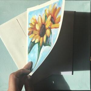 Hand Painted Canvas Sunflower Cards
