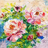 peony painting flower original art impasto oil painting peonies bouquet contemporary artwork small 8x8 canvas floral wall art by IrinaOilArt
