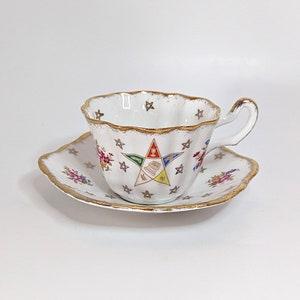 Vintage Royal Stuart Spencer Stevenson Eastern Star Rose Bouquet Teacup and Saucer Set