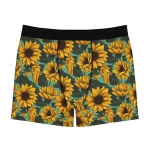 Men's Underwear with Sunflower Pattern, Green Thumb Comfort for the Garden Lover