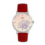 Toff London TLWS-46470 Ladies Purple Water Lilies Flower Watch