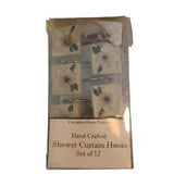 NWT Carnation Home Fashions Shower Curtain Hook Magnolia Floral Flowers Ivory