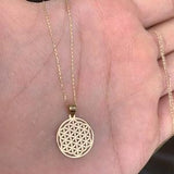 14k Solid Gold Mini Flower of Life Necklace / Seed of Life Pendant Necklace / Seed of Life Pendant / Tree of Life Charm Necklace