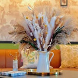 121 Pcs Dried Pampas Grass, Pampas Grass Bouquet for Chic Boho Flowers D???cor