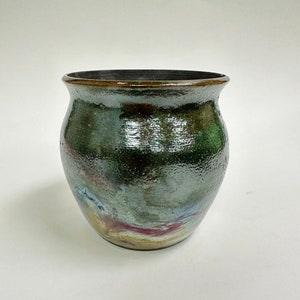 Emerald Green Raku Planter